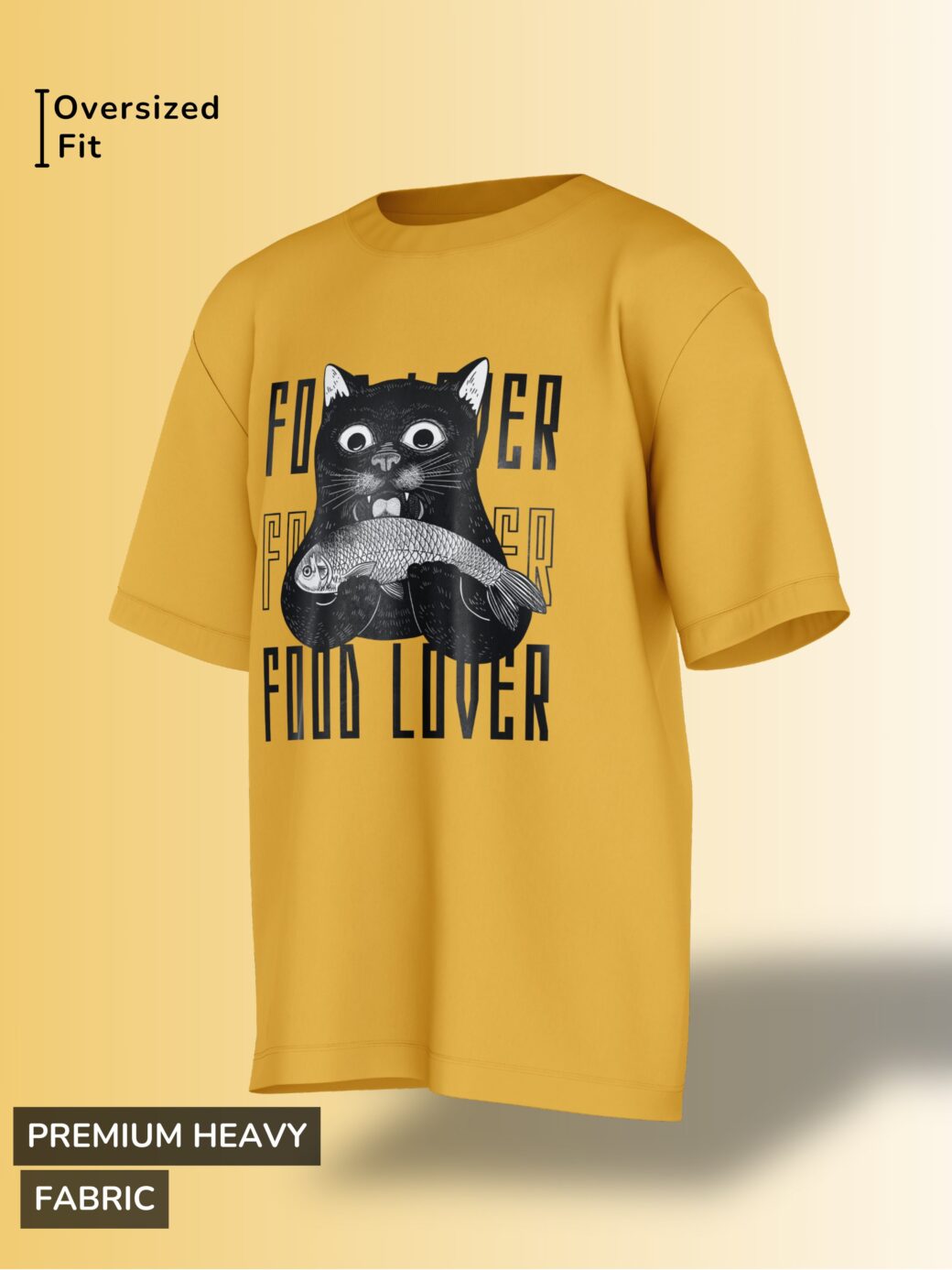 Cat with fish food tee.