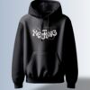 Black hoodie with the word "MELTING" in a fluid, liquid-like font and the outline of "MEITING" above it.